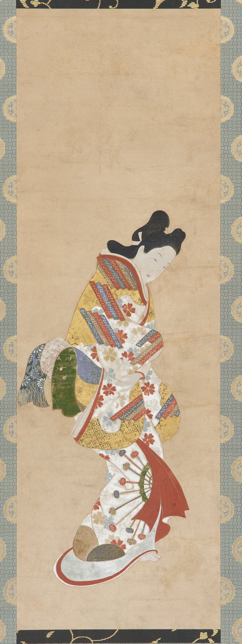Ayakta duran kadın figürü, 18. yüzyıl. by Hishikawa Morofusa