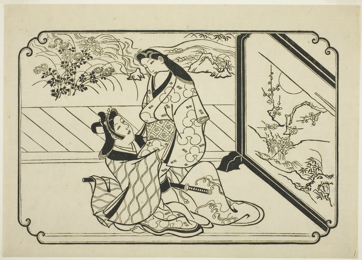 Ekranın arkasında by Hishikawa Moronobu