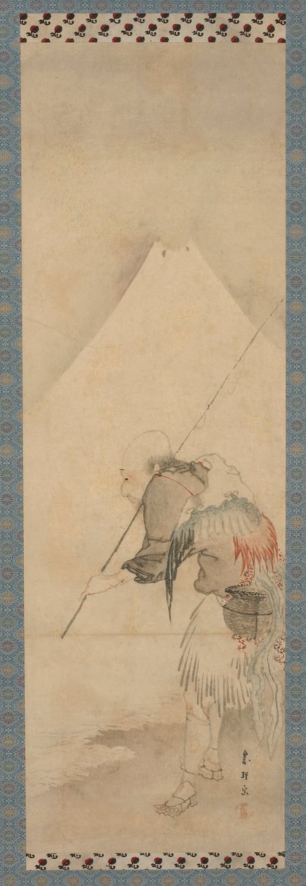 Balıkçı Hakuryo ve Fuji Dağı, Edo dönemi, 1770-1820. by Hishikawa Sori