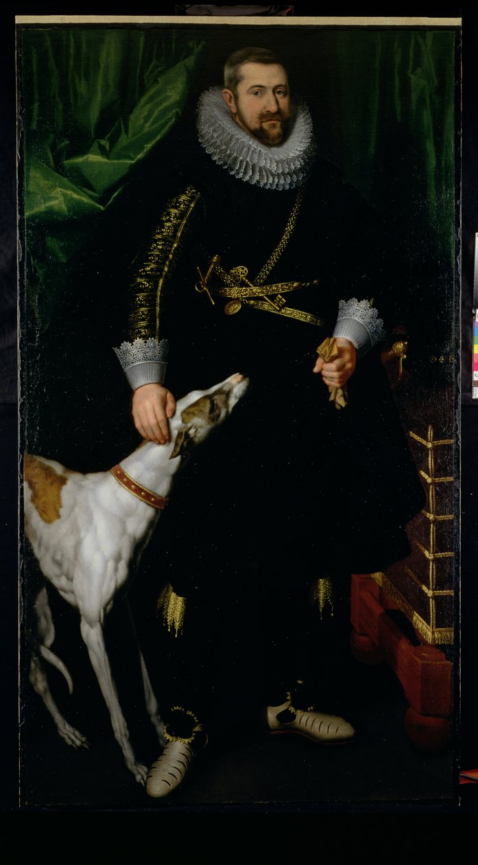 Flandreli Coudenhouve Ailesinden olduğu söylenen bir Beyefendinin Portresi, c.1610-20 (121430 çifti) by Hispano Flemish School