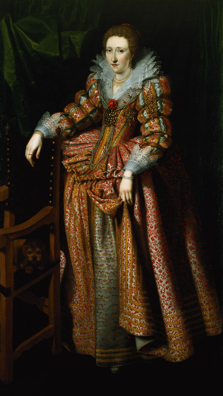 Flandreli Coudenhouve Ailesinden olduğu söylenen bir Hanımefendinin Portresi, c.1610-20 (121431 çifti) by Hispano Flemish School