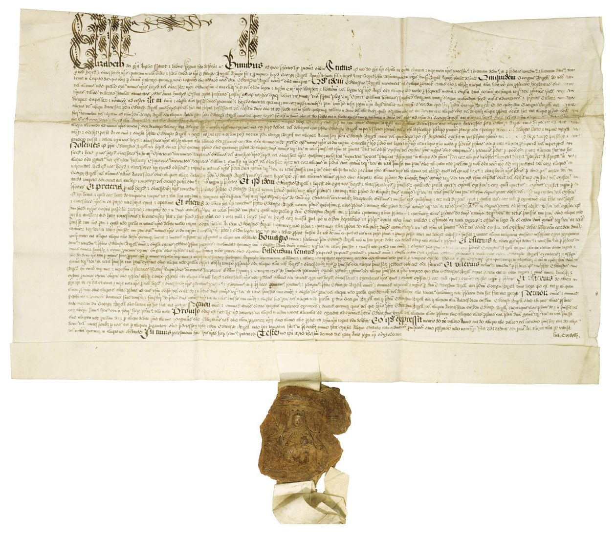 Kraliçe I. Elizabeth tarafından Kraliyet Mührü ile imzalanmış belge, 1564 by Historical Document
