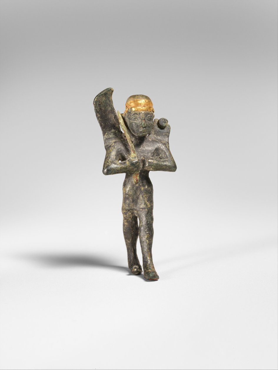 Kanatlı tanrı, MÖ 1300 dolayları (bronz, altın) by Hittite