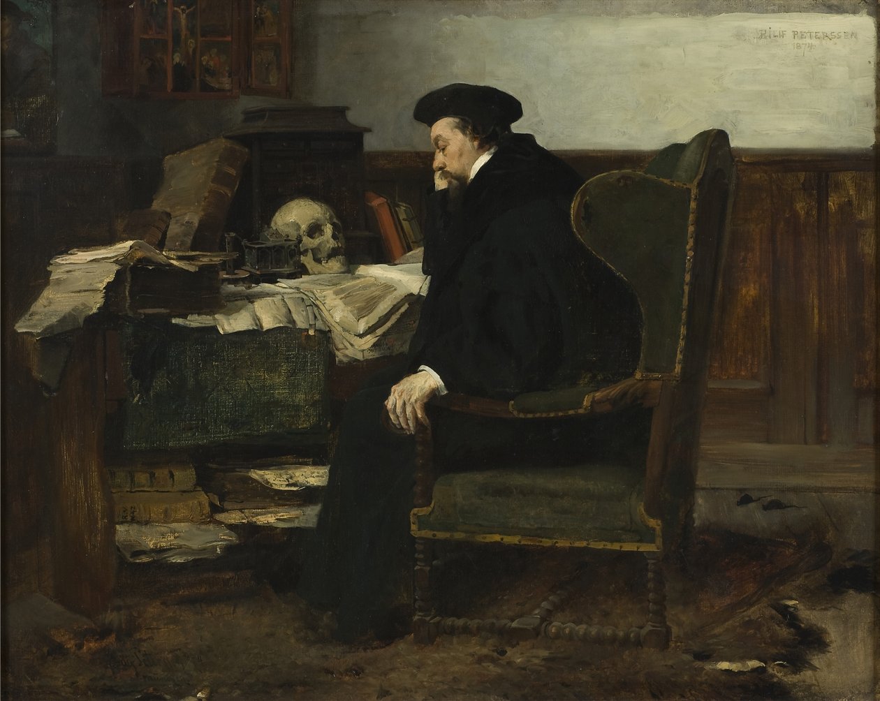 Çalışmalarına daldı, 1874 by Hjalmer Eilif Emanuel Peterssen