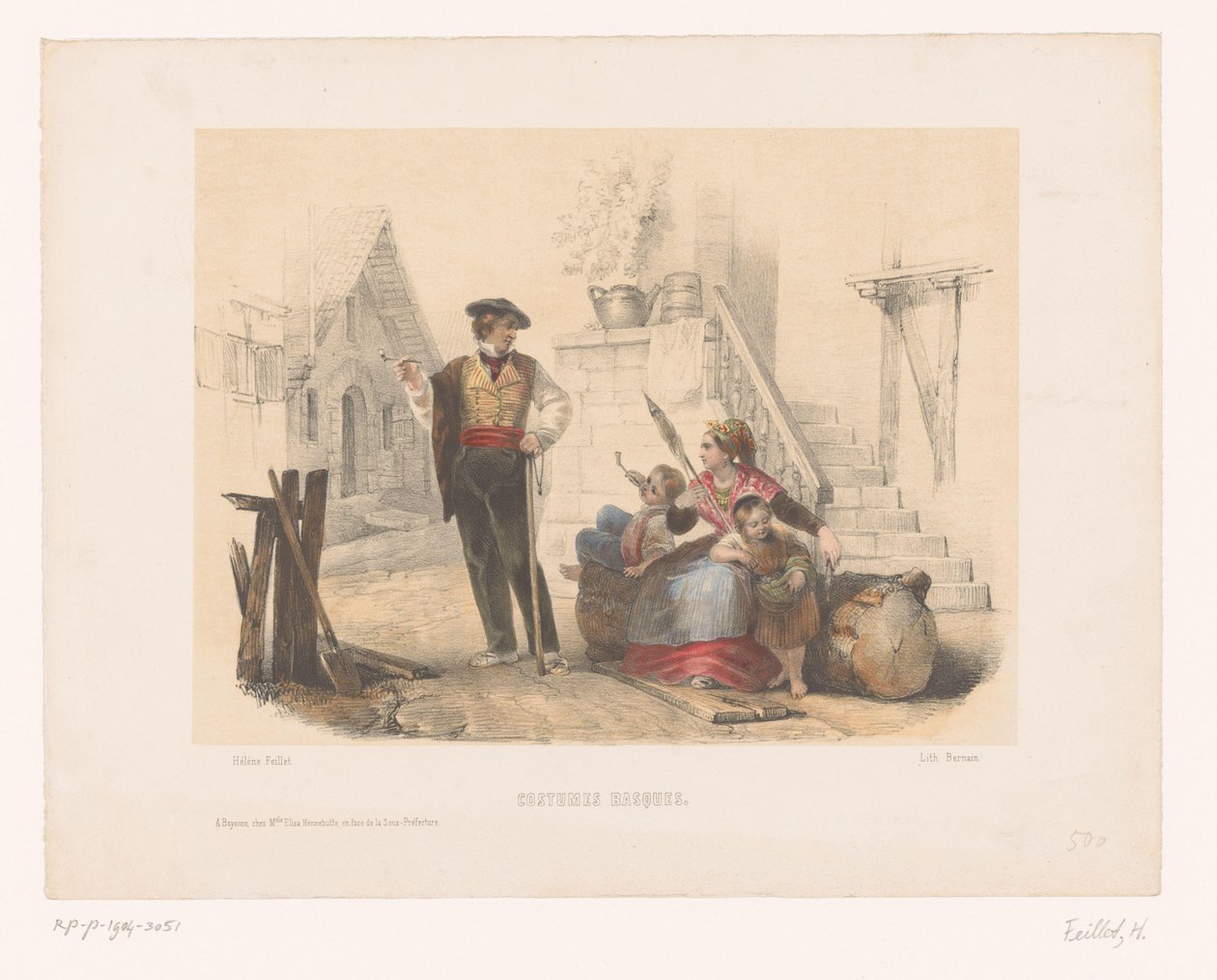 Bask Kostümlü Aile Kostümler Basklar (nesne üzerindeki başlık) by Hélène Feillet