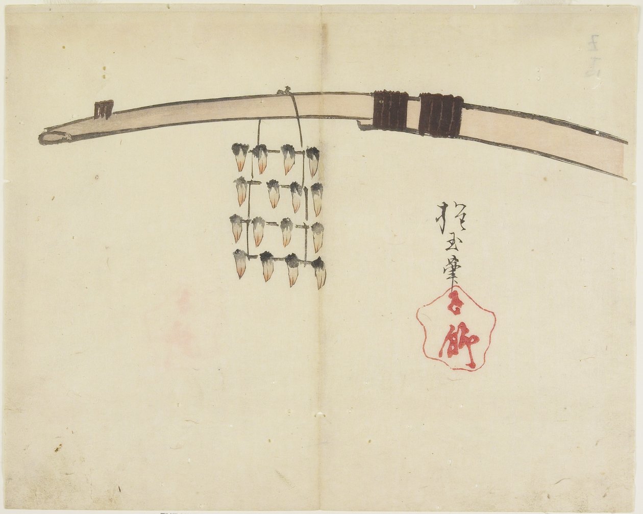 (Kabuklu Deniz Ürünleri Kurutma), c. 1830 by Hogyoku