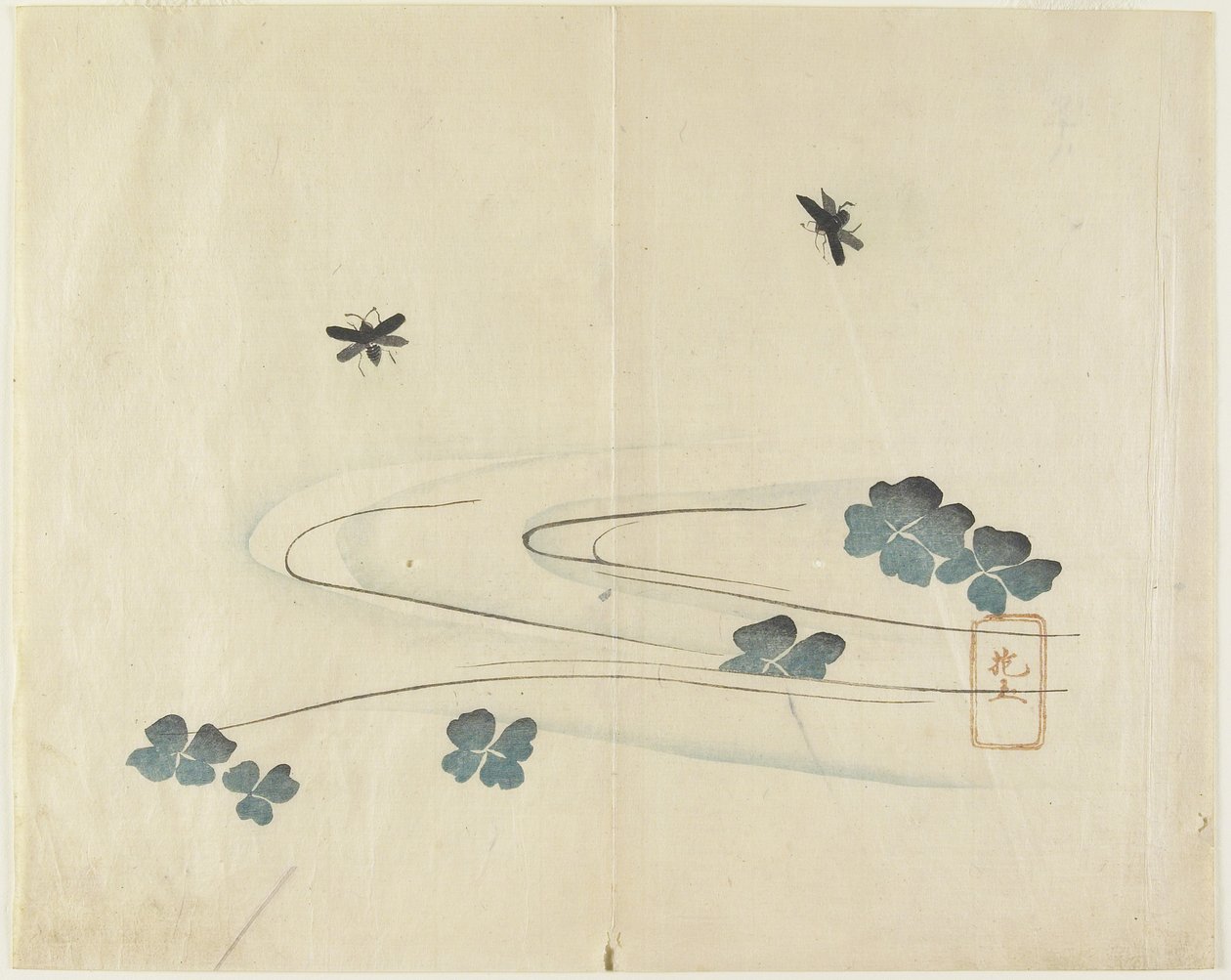 (Su Üzerinde Uçan Böcekler), c. 1830 by Hogyoku
