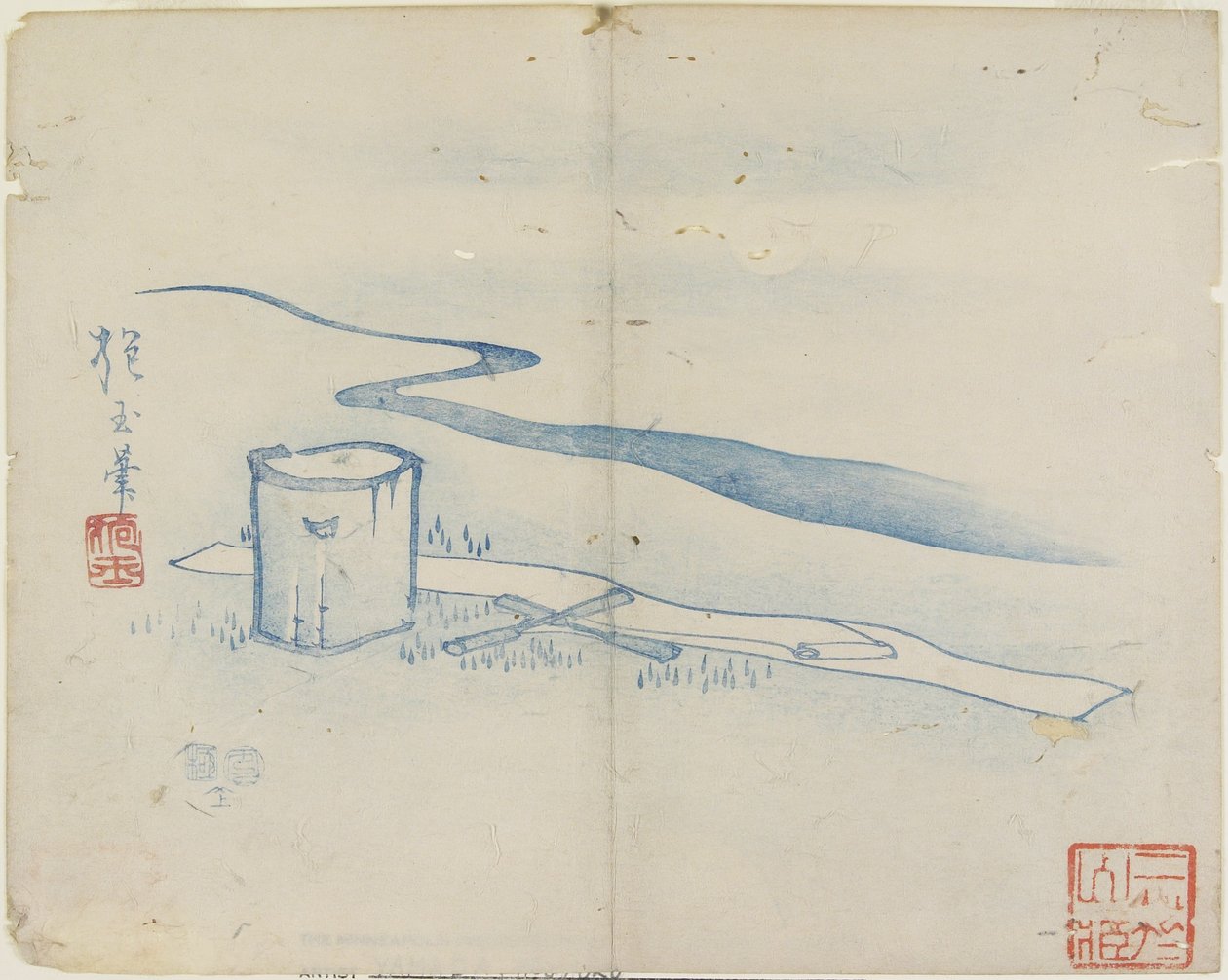 (Tamagawa Nehri tarafından İpek Vurması), 1841 by Hogyoku