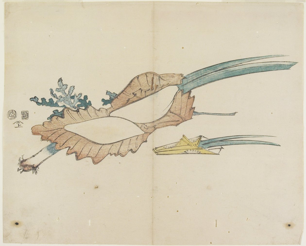 (Erkekler Festivali için Pirinç Keki ve İris Yaprakları), 1841 by Hogyoku