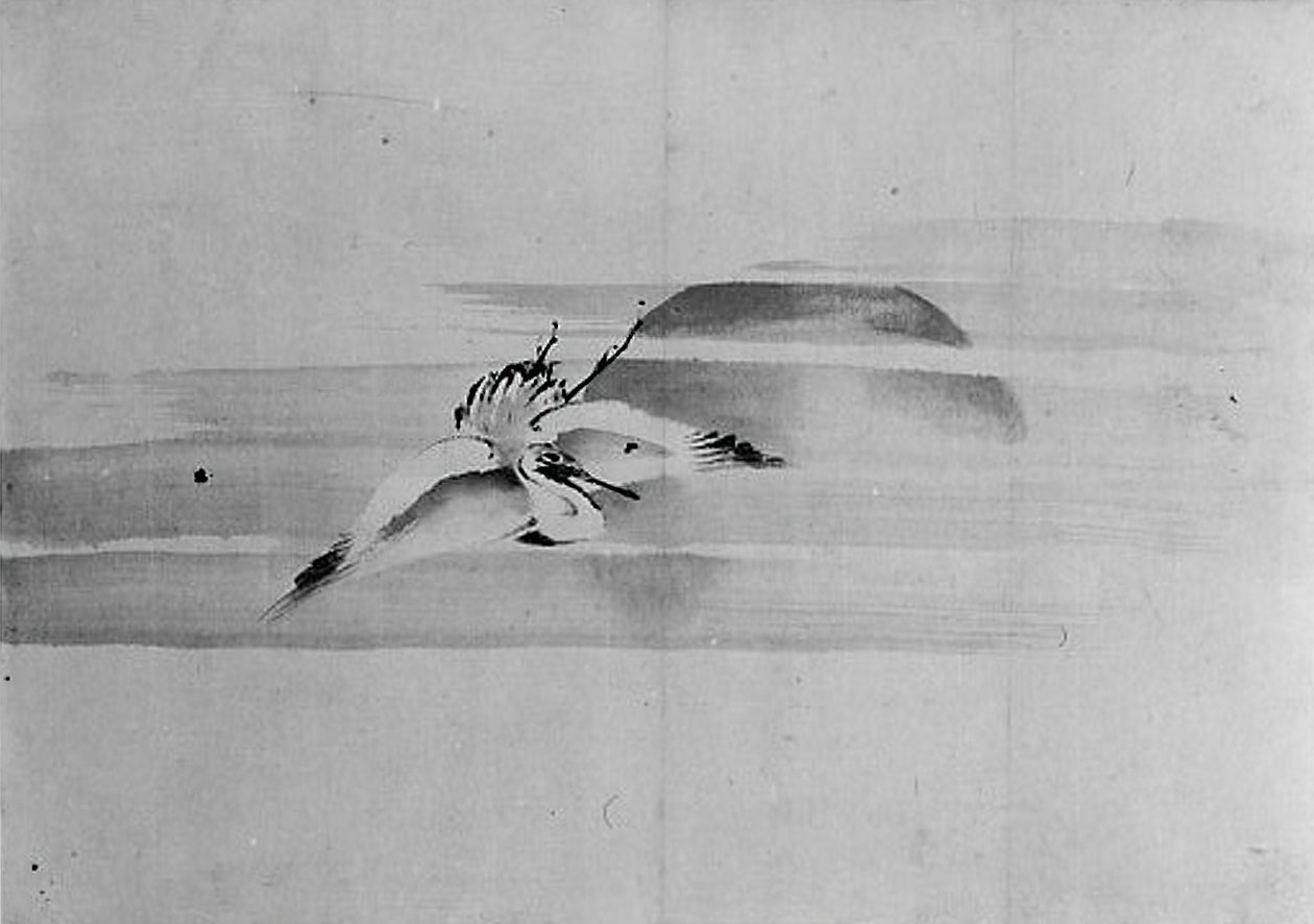 Turna ve Güneş, 19. yüzyıl. by Hokusai School.