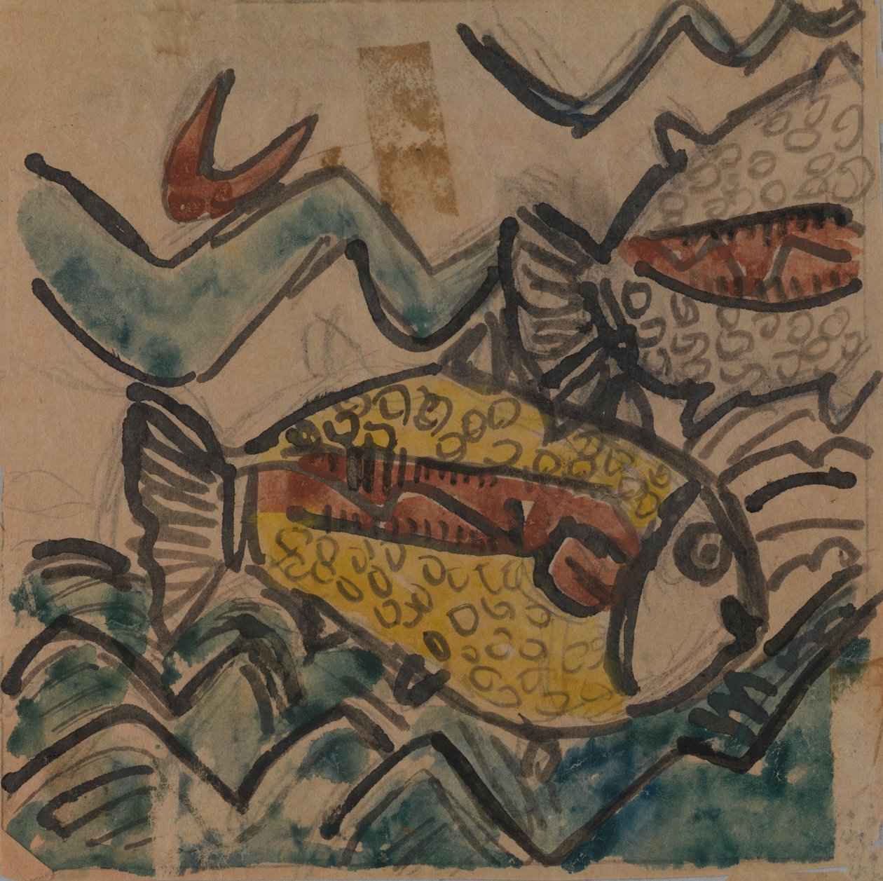 Seramik Tabak için Balık Tasarımı, yakl. 1930-1939. by Holcha Krake