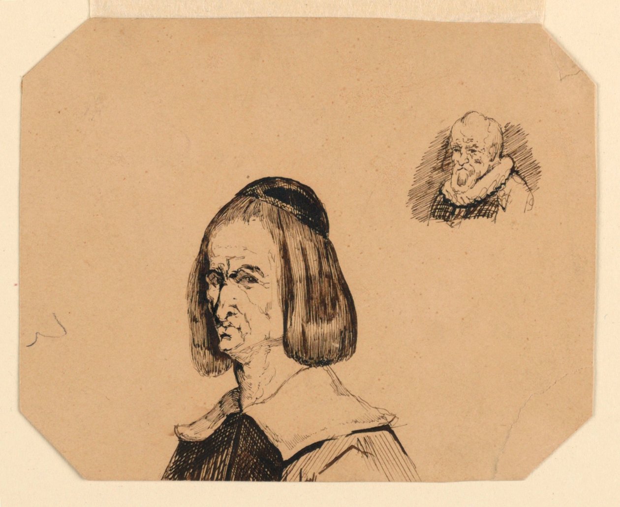 Frans Hals tarzında iki adamın kafaları by Homer Dodge Martin