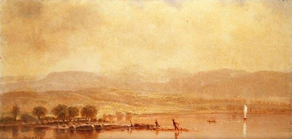 Hudson Nehri üzerinde Sisli Sabah (tuval üzerine yağlı boya) by Homer Dodge Martin