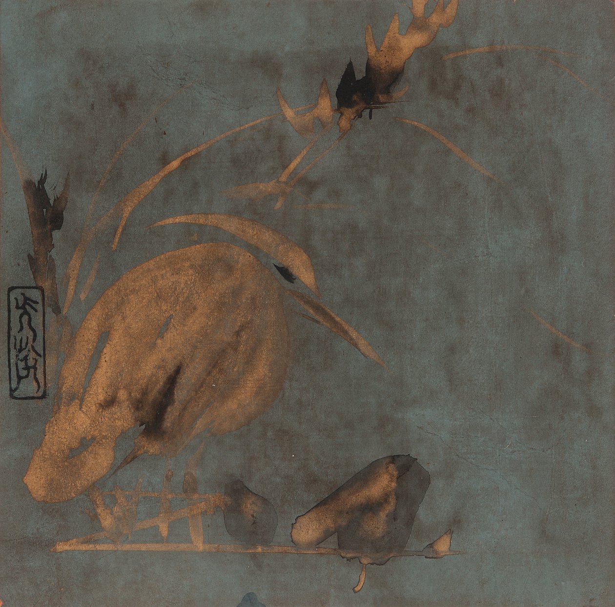 Balıkçıl ve sazlık, Edo dönemi, 17. yüzyıl başı. by Hon
