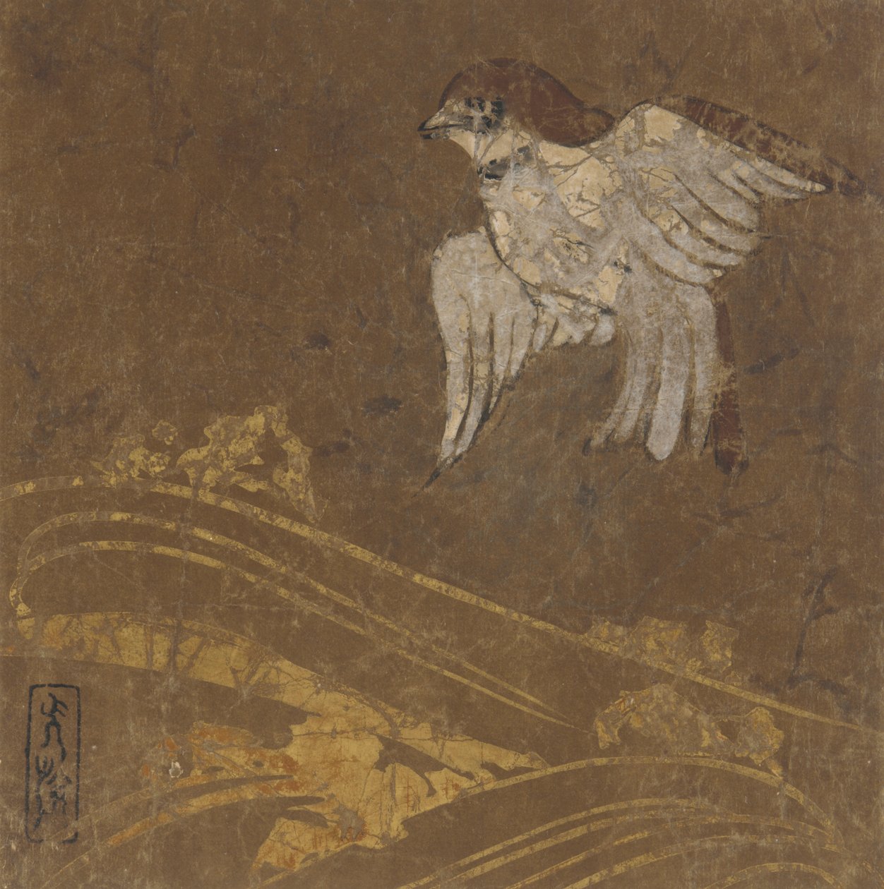 Dalgalar ve kuş, Edo dönemi, 16. yüzyıl sonu-17. yüzyıl başı. by Hon
