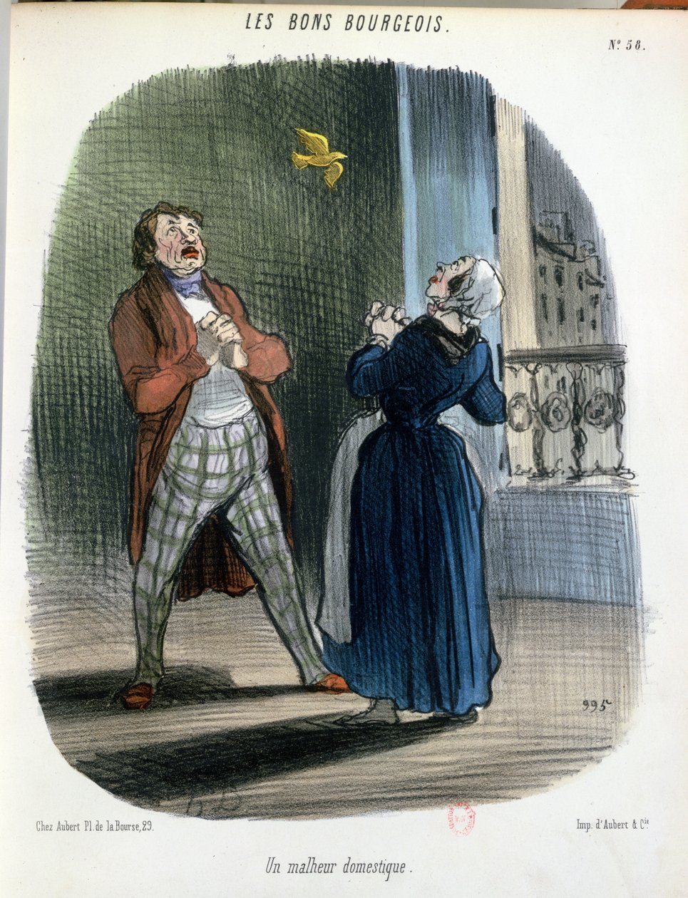 'Les Bons Bourgeois'den Bir Aile İçi Olay, 1835-40 dolayları by Honoré Daumier