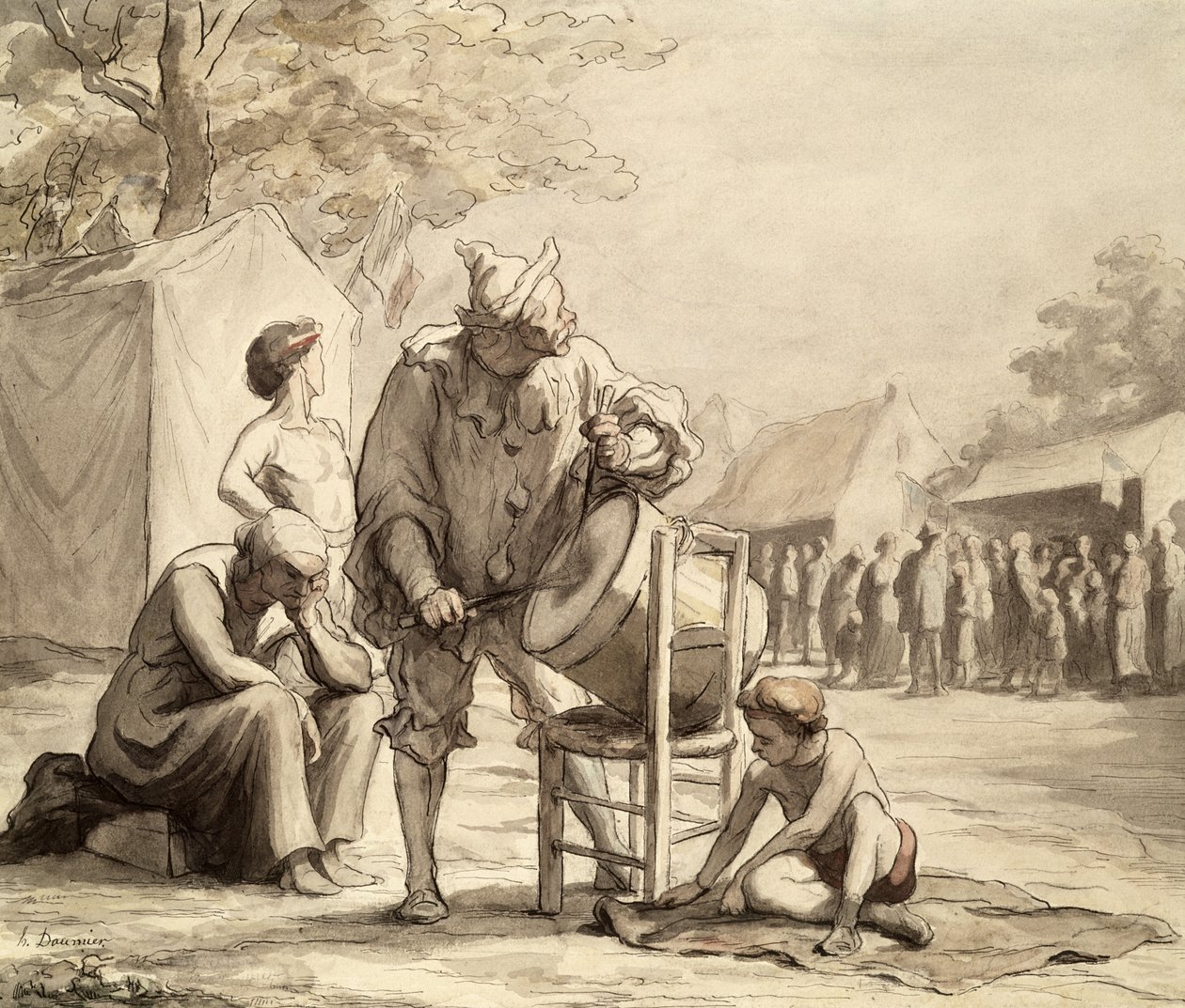 Fuarda Akrobatlar c.1865-69 by Honoré Daumier