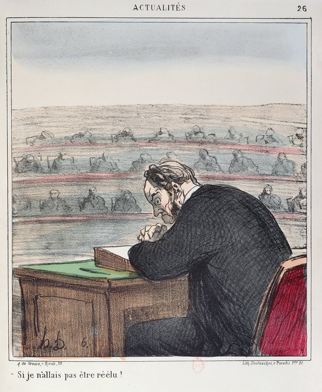 Mecliste Bir Milletvekilinin Karikatürü, c.1850 by Honoré Daumier