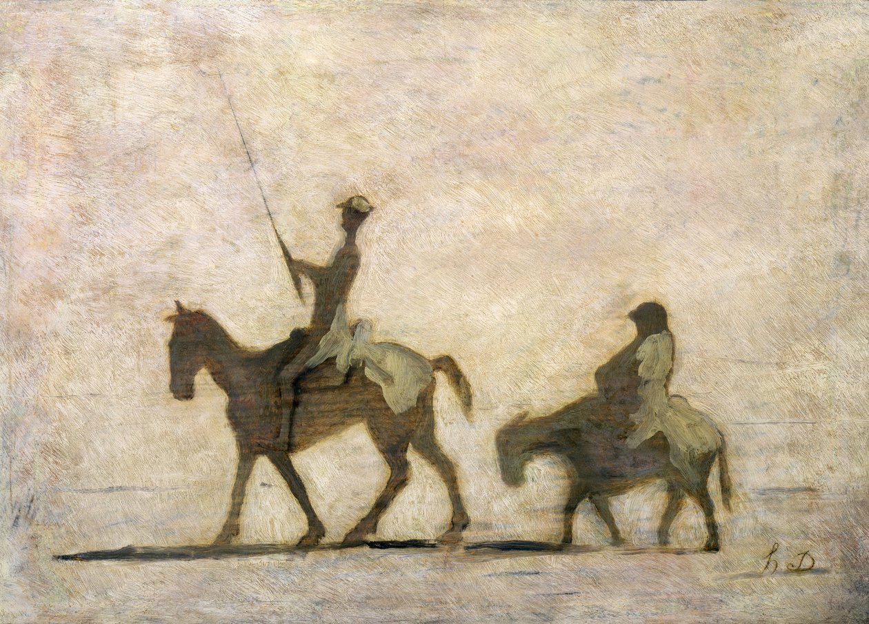 Don Kişot ve Sancho Panza (petrol) by Honoré Daumier