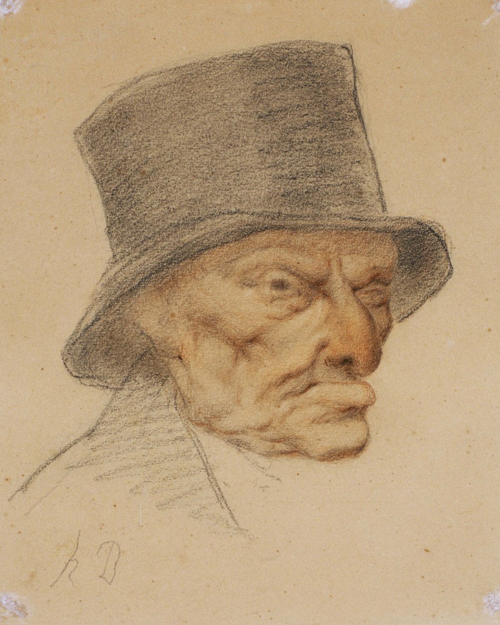 Yaşlı Bir Adamın Başı by Honoré Daumier