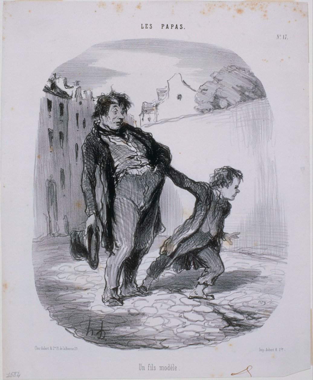 Les Papas- Bir model oğul by Honoré Daumier