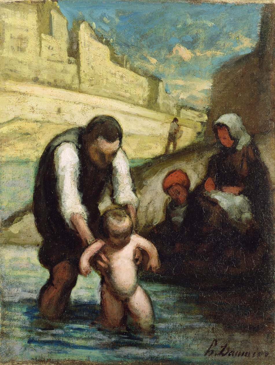 İlk Yüzme by Honoré Daumier