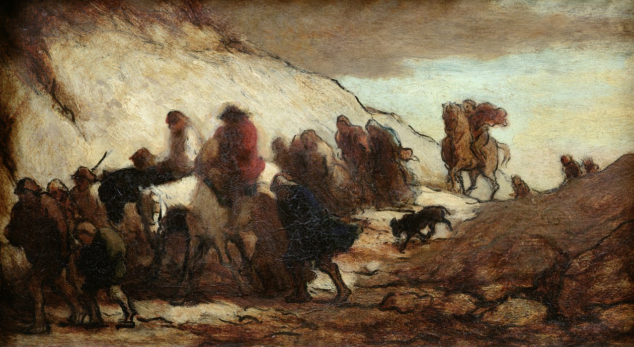 Kaçaklar veya Göçmenler, c.1849-50 by Honoré Daumier