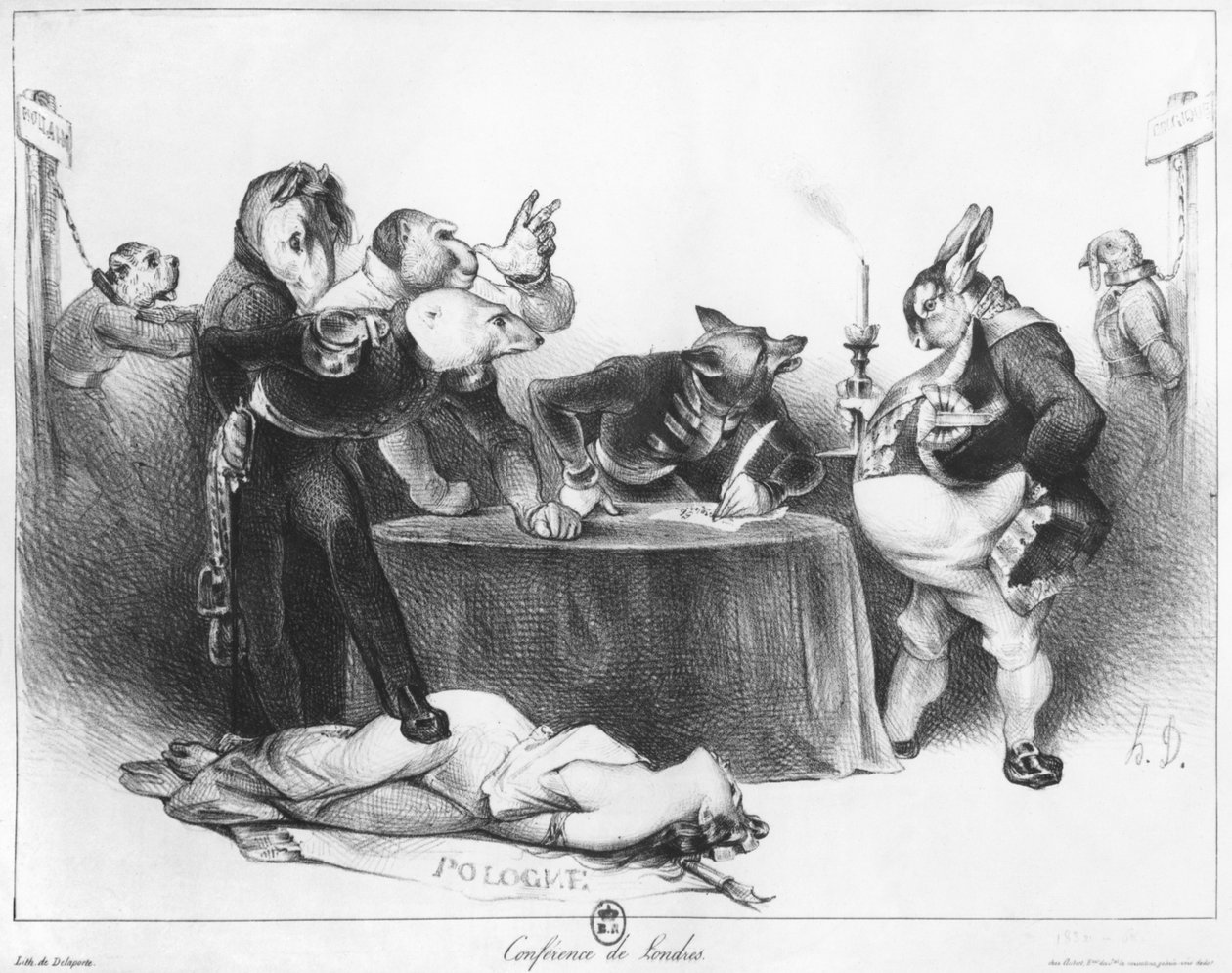 Londra Konferansı, 1832 by Honoré Daumier