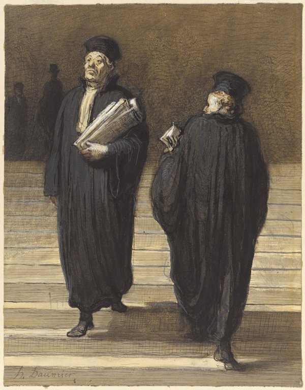 İki Meslektaş (Avukatlar) by Honoré Daumier