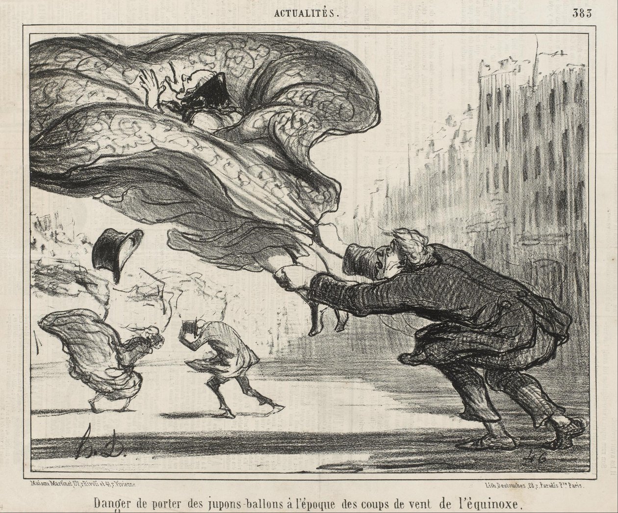Çember etek giymenin tehlikesi… by Honoré Daumier
