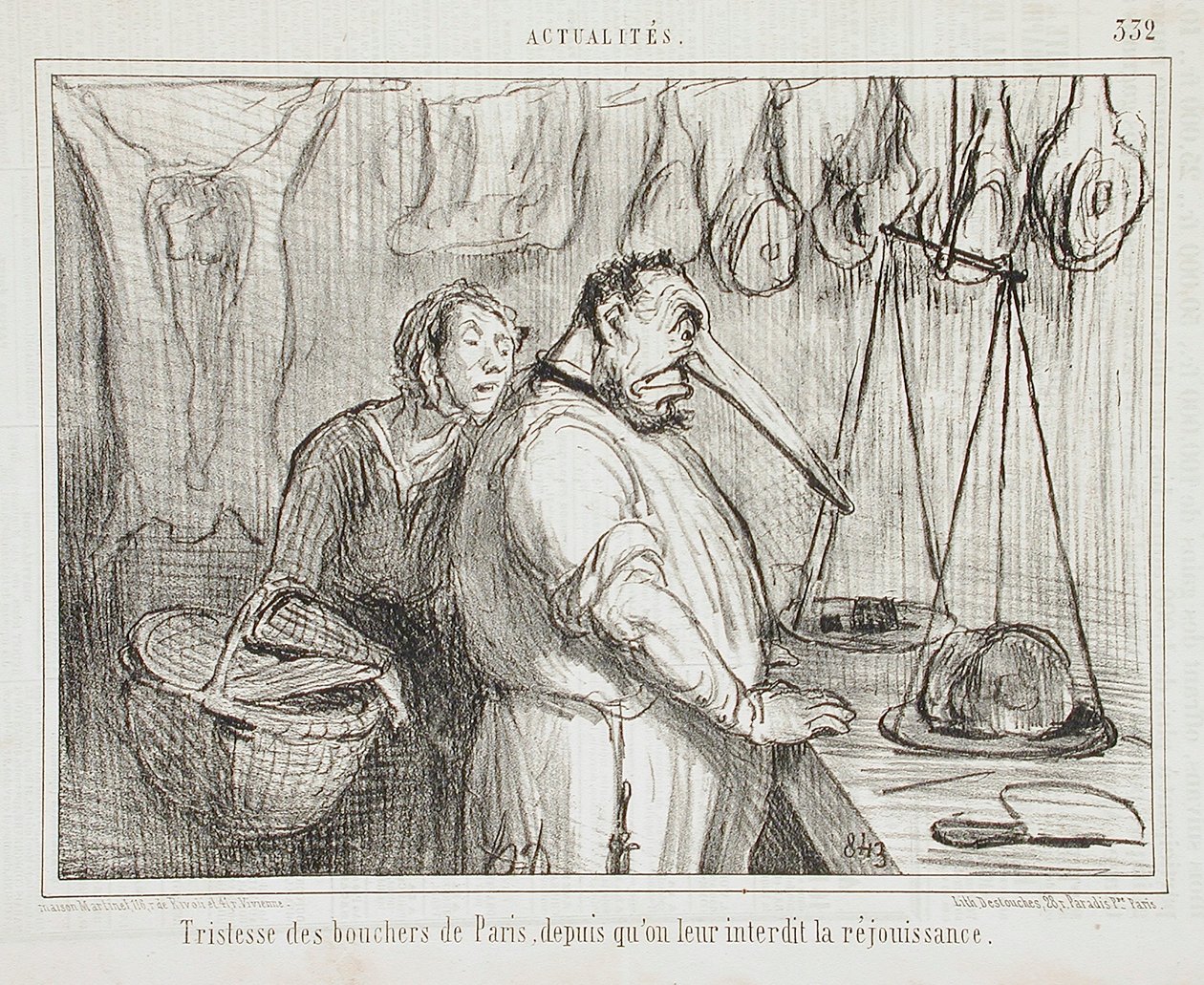 Paris Kasaplarının Hüznü by Honoré Daumier
