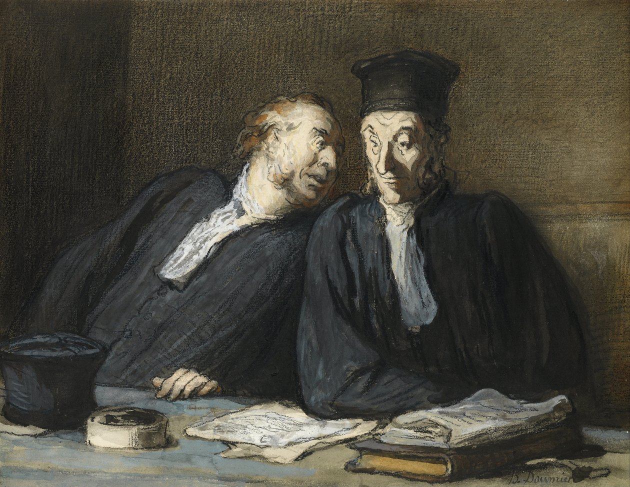 İki Avukat Konuşuyor by Honoré Daumier
