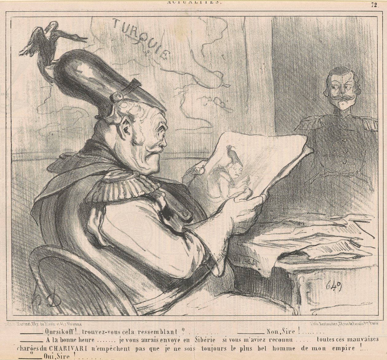"-Ouriskoff!...bunu benzer buluyor musunuz?" Haberlerden by Honoré Daumier