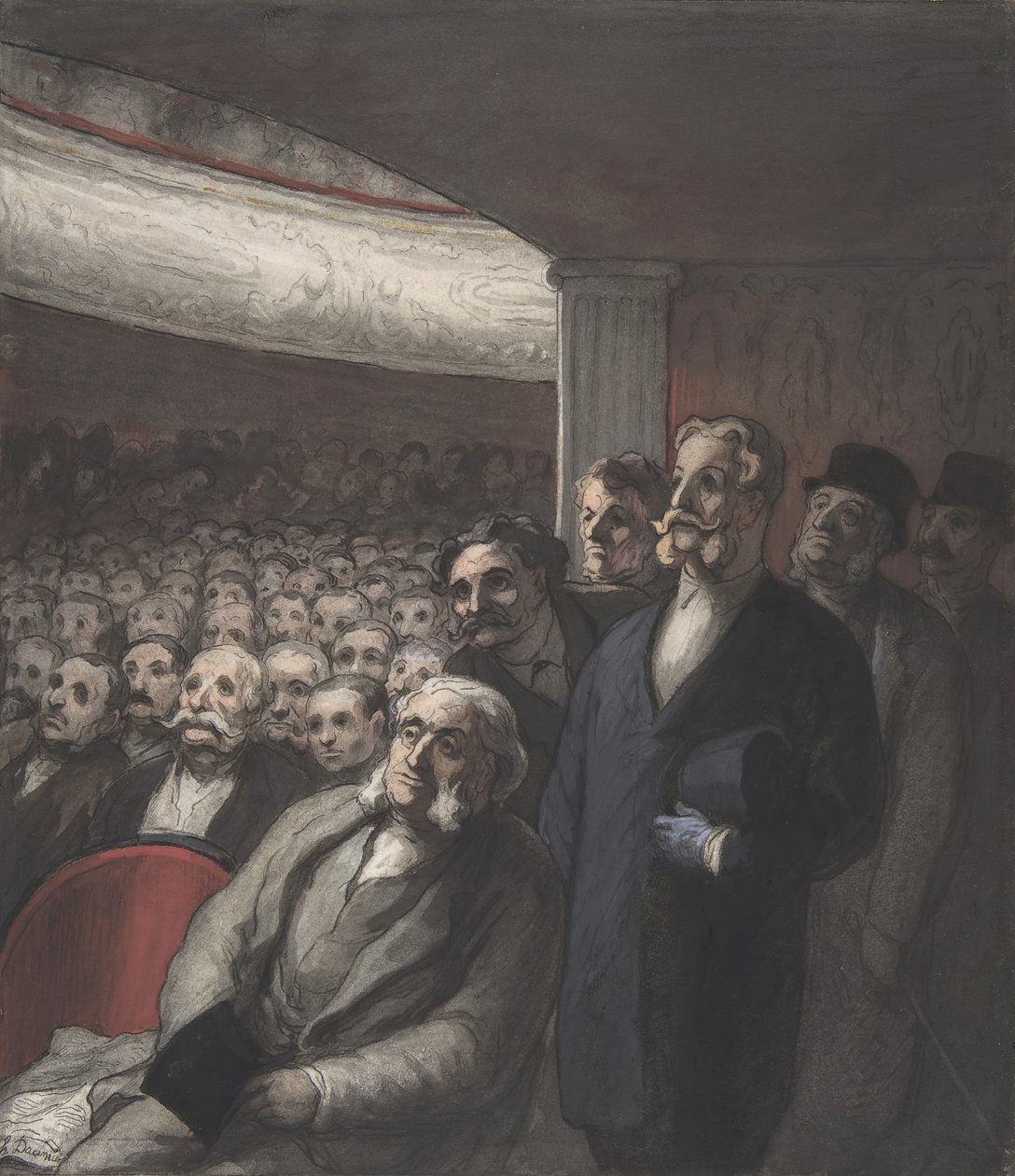 Bir Tiyatro Seyirci, 19. yüzyıl. by Honoré Daumier