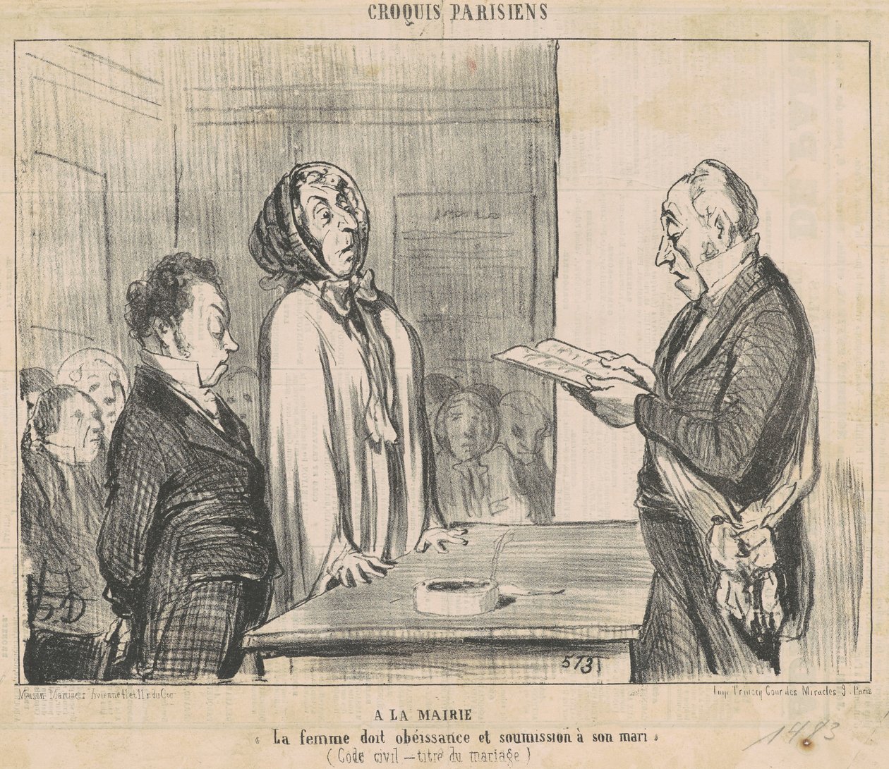 Belediye başkanında... by Honoré Daumier