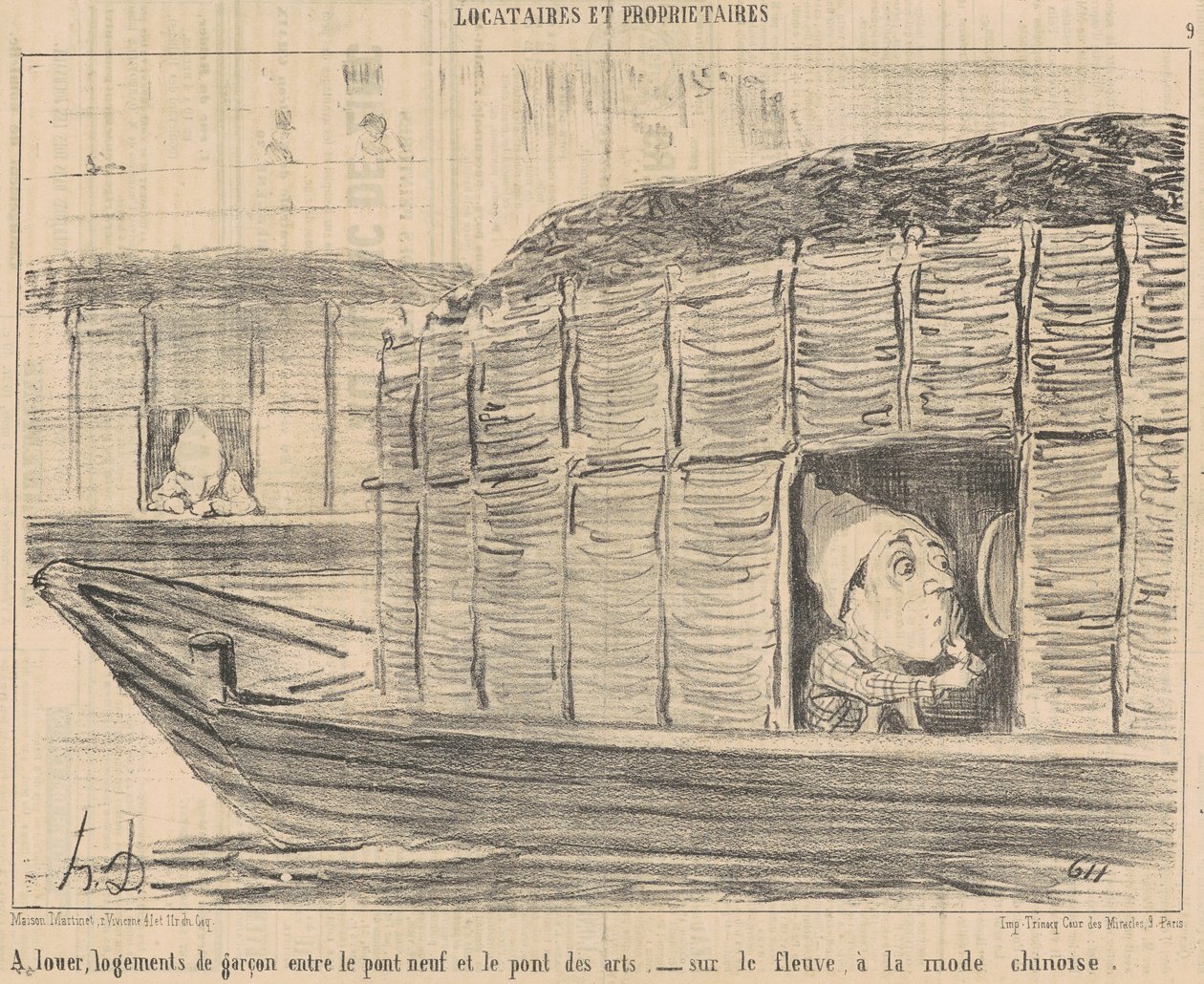 Kiralık, erkek çocuk konaklaması arasında ... by Honoré Daumier