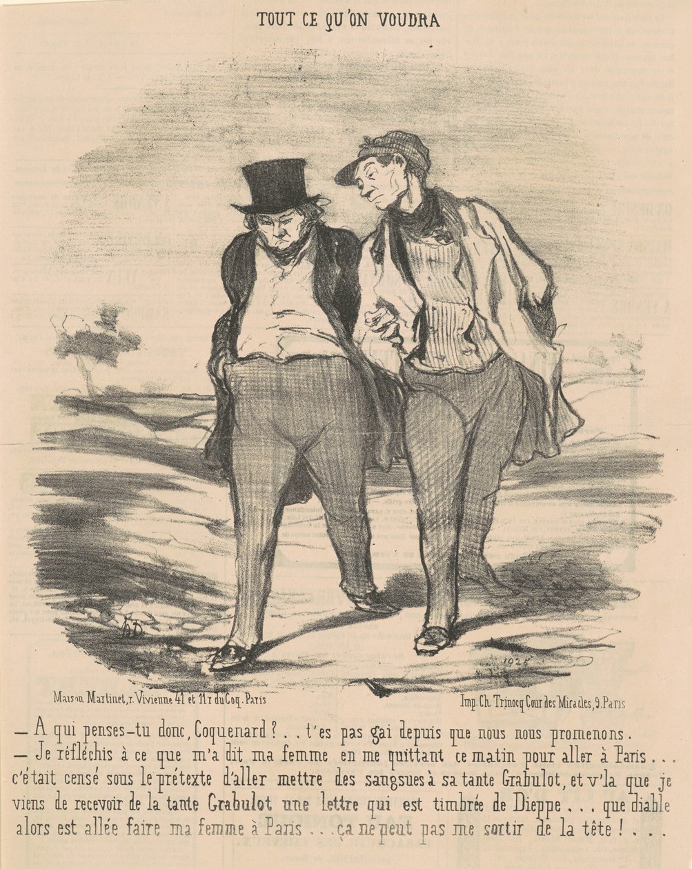 Kimi düşünüyorsun, seni serseri? ... by Honoré Daumier