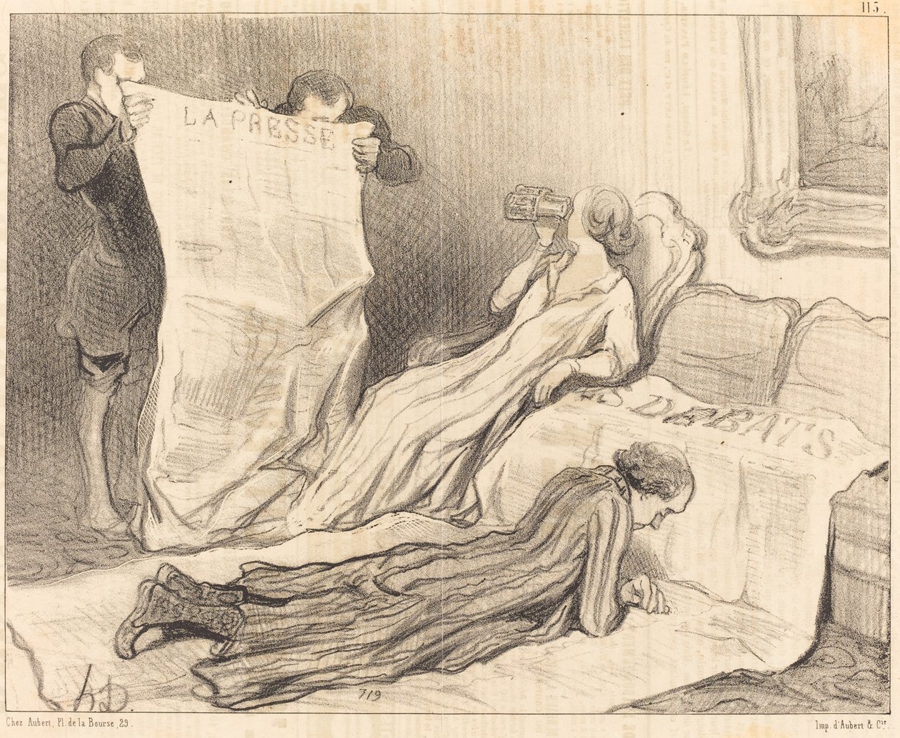 Gazetelerini teslim alan aboneler... by Honoré Daumier