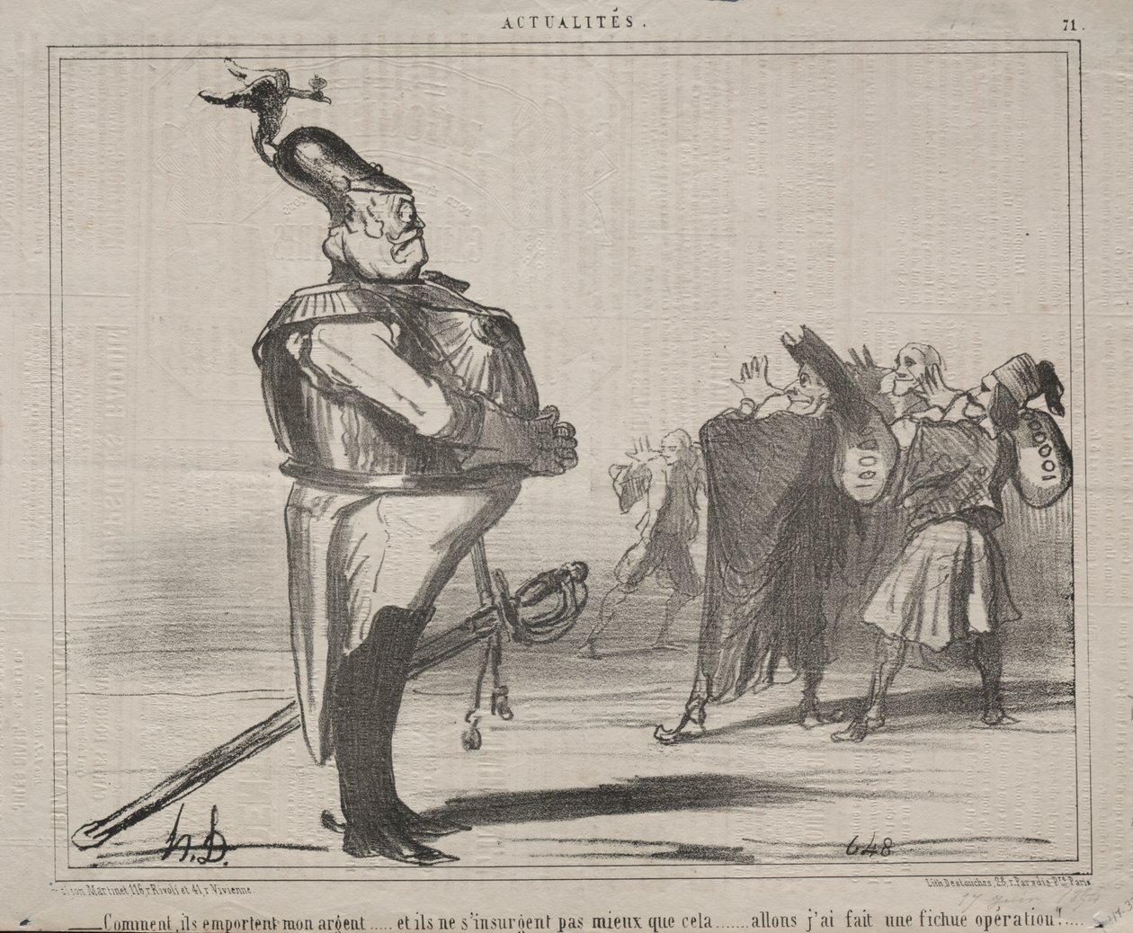 Gerçekler (No. 71): Neden paramı alıyorlar... by Honoré Daumier