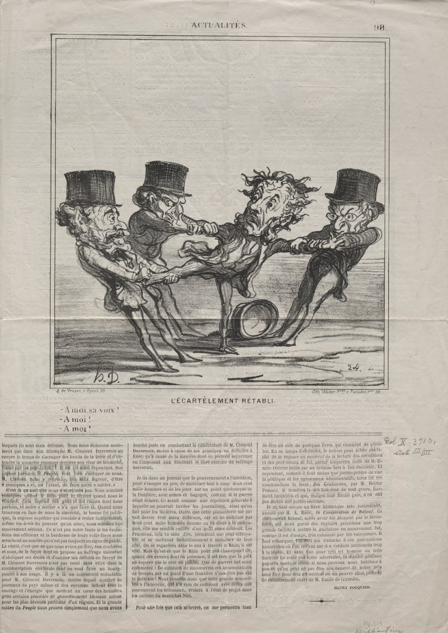 Gerçekler (No. 98): Karargah eski haline getirildi by Honoré Daumier