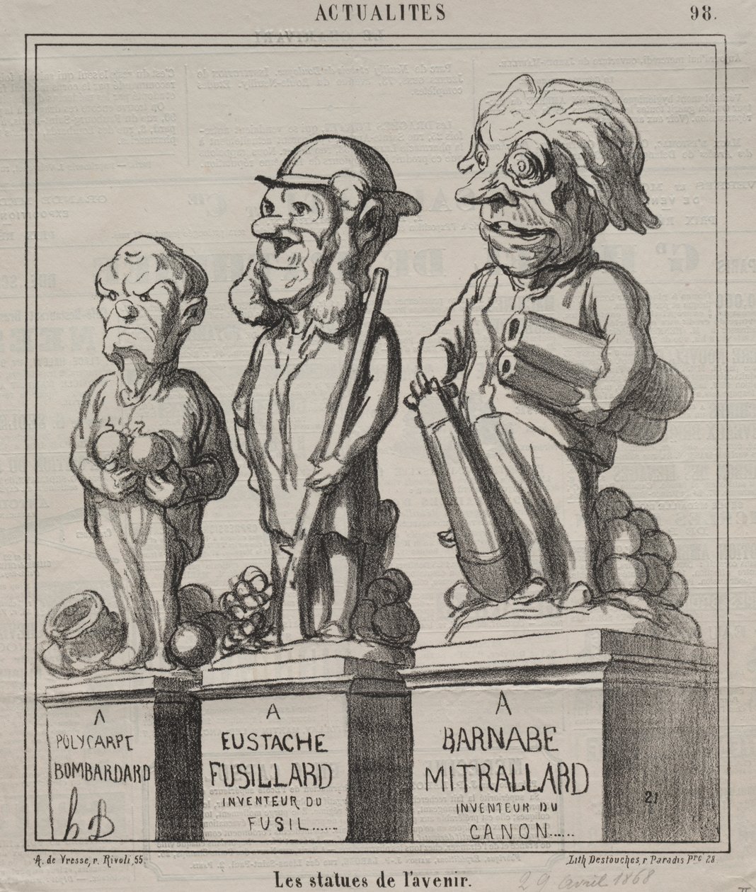 Gerçekler (plaka 98): Geleceğin heykelleri by Honoré Daumier