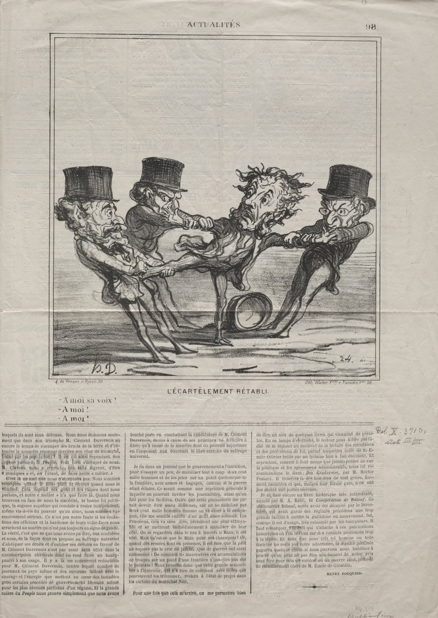 Gerçekler No. 98: Eski yerleşim yeri eski haline getirildi, 1869. by Honoré Daumier