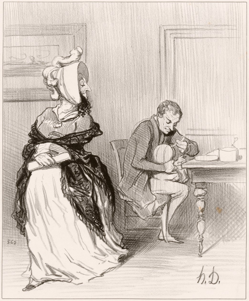 Elveda canım, ben yayıncılarıma gidiyorum... by Honoré Daumier