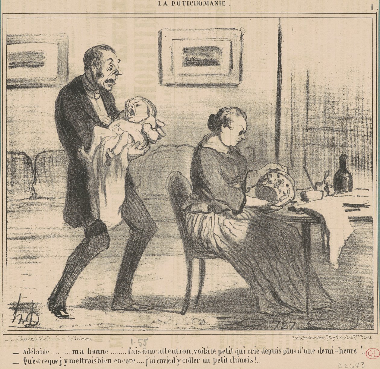 Adelaide ... aman aman ... öyle yap ... by Honoré Daumier