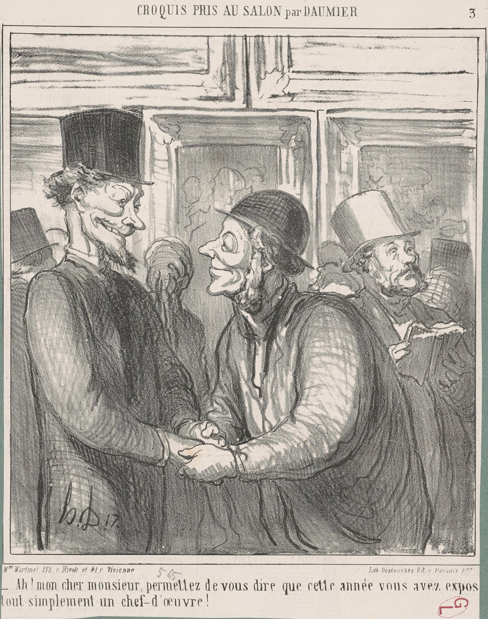 Ah! Sevgili efendim, izin verin... by Honoré Daumier