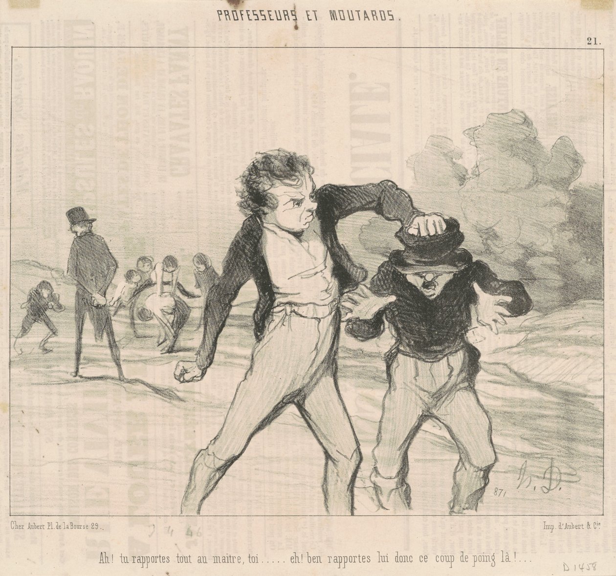 Ah! Her şeyi ustaya rapor ediyorsun... by Honoré Daumier
