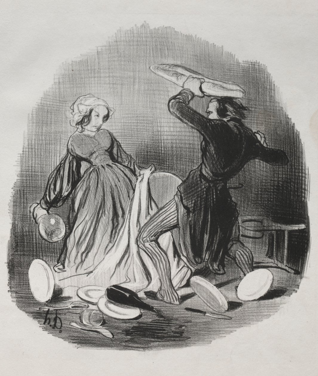 Ah! Karının Sana Yeterince Sağlamadığını Düşünüyorsun, Hain. . . . by Honoré Daumier