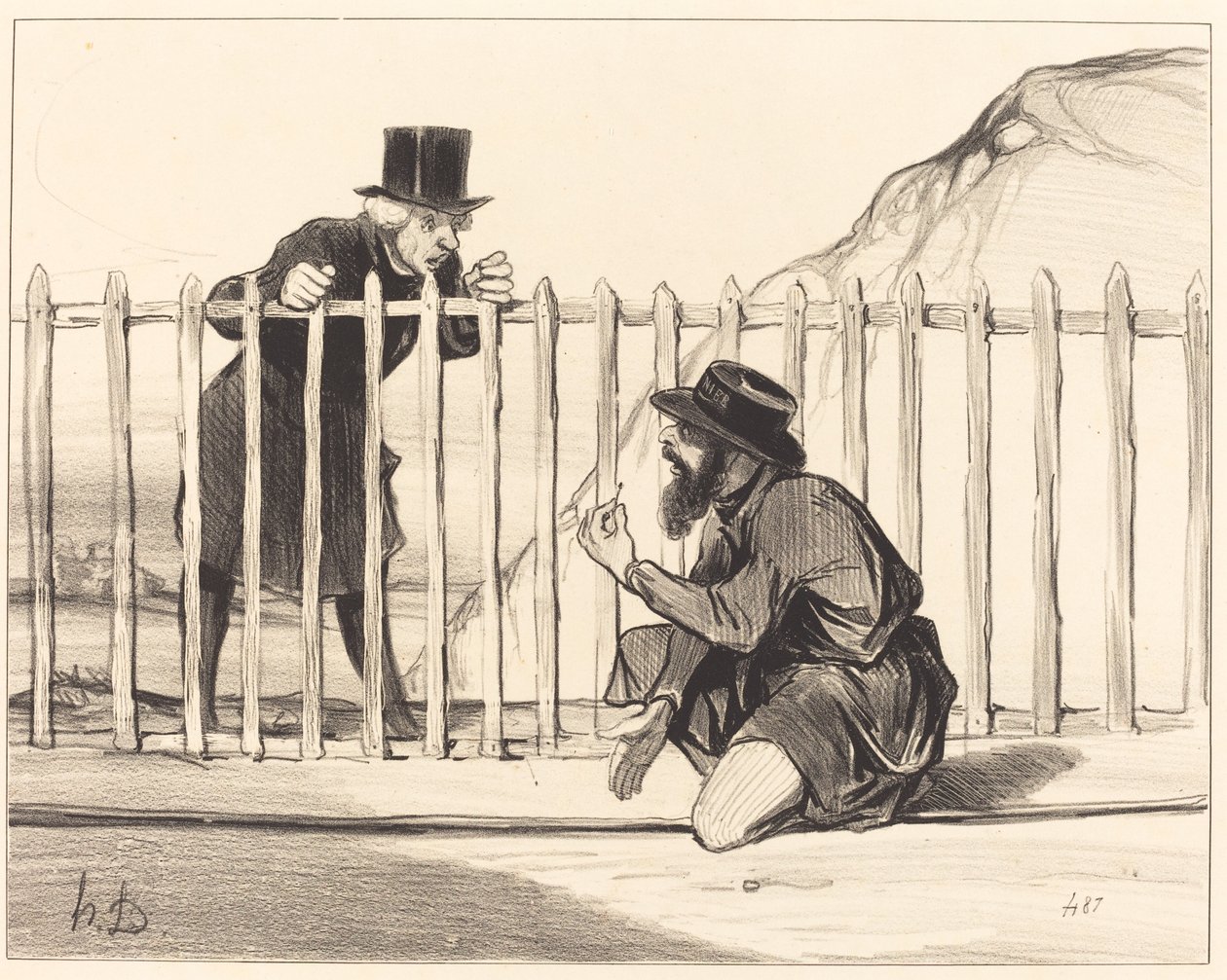 Ah! şey... konvoy... ondan kaçmaktan gurur duyabilir... by Honoré Daumier