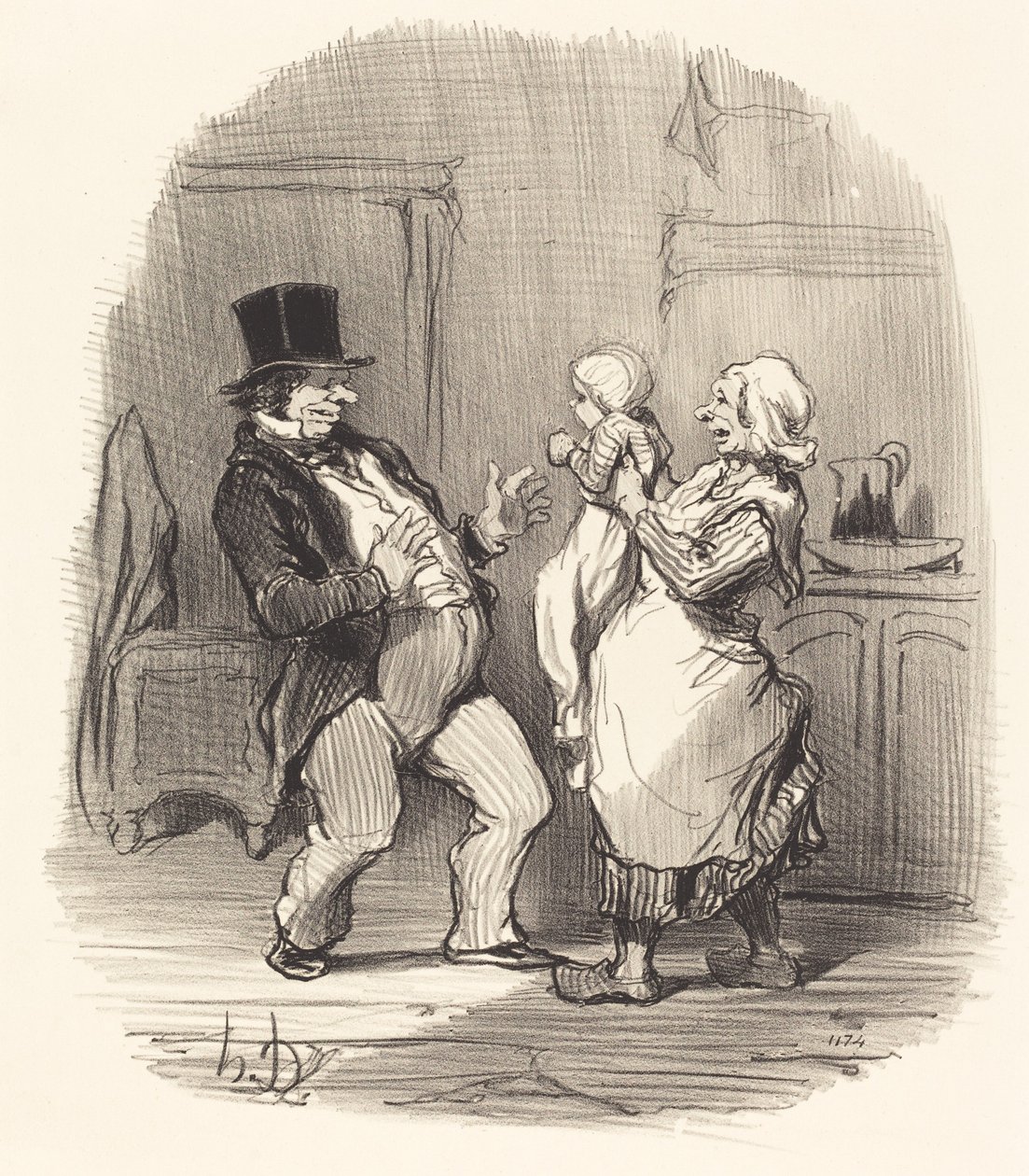 Ah! efendim... ona öyle gülmeyin... by Honoré Daumier