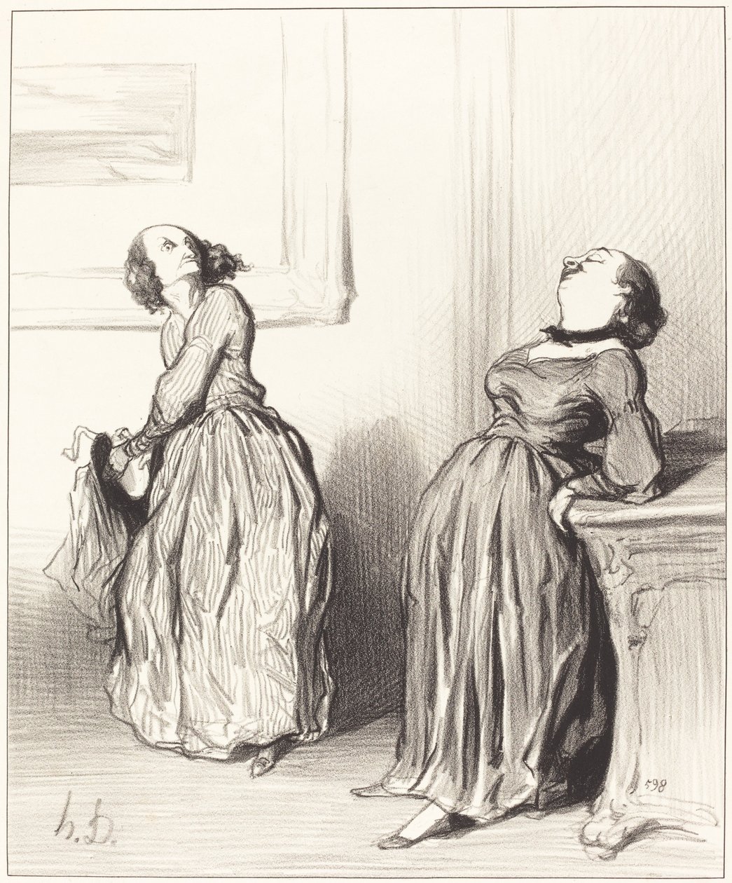 Ah, son romanımın pek de... by Honoré Daumier